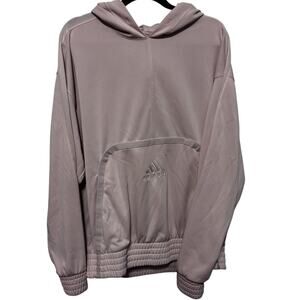 Adidas Women's Large Oversized Pale Pink Hoodie Sweatshirt